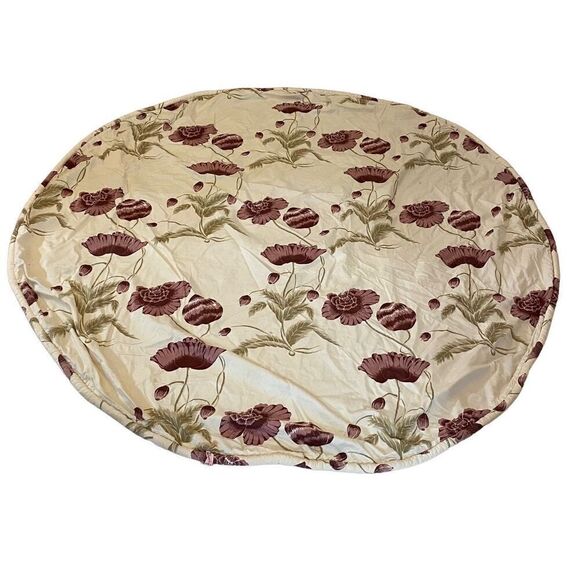 Vintage Custom Made Tablecloth Poppy Flowers 70” - Picture 1 of 5